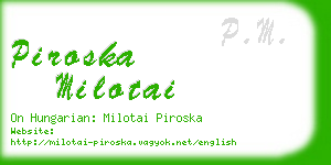 piroska milotai business card